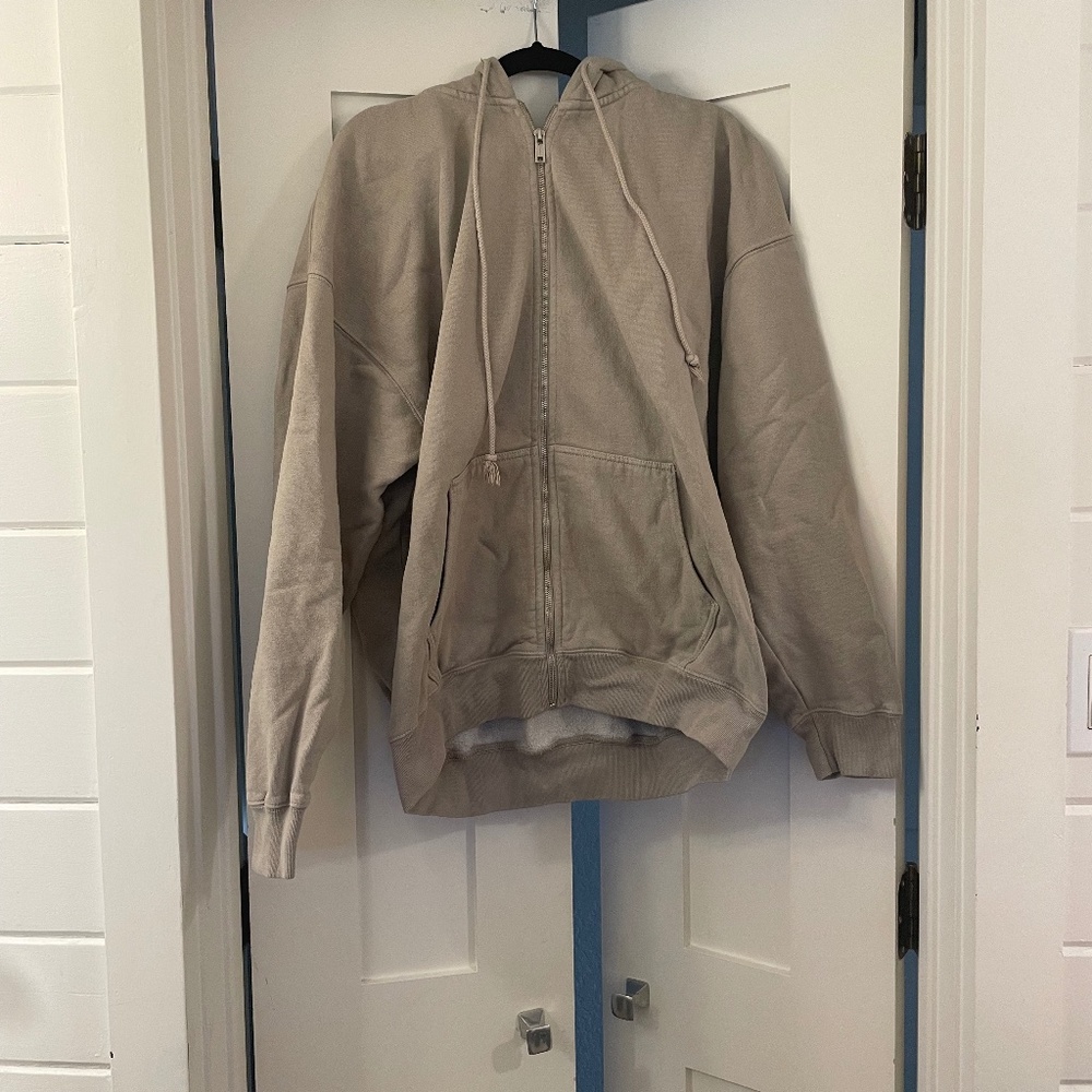 Brandy Melville Tan Zip Up Hoodie